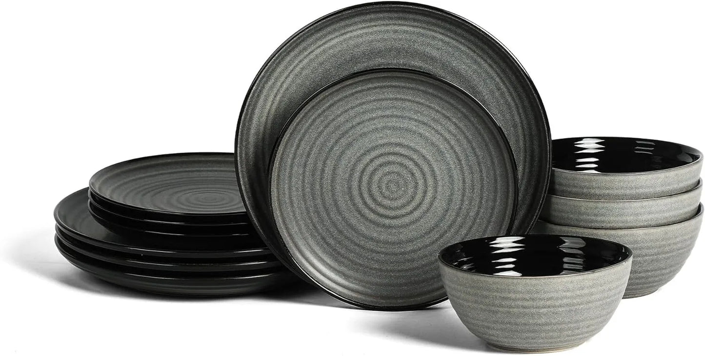 Ceramic Tableware Set12 Piece Stone Dinnerware Set
