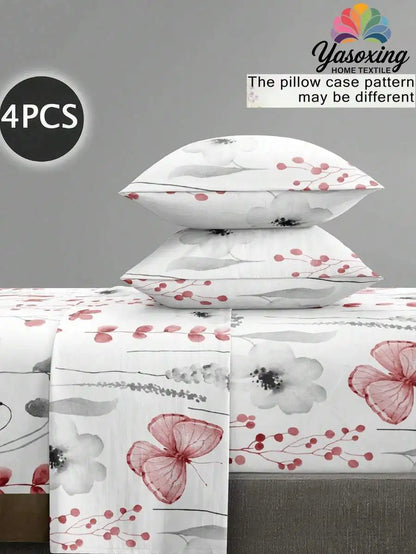 4-Piece Floral Microfiber Bedding Set