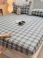 3-Piece Pink Gingham Bed Sheet Set: Fitted Sheet + 2 Pillowcases