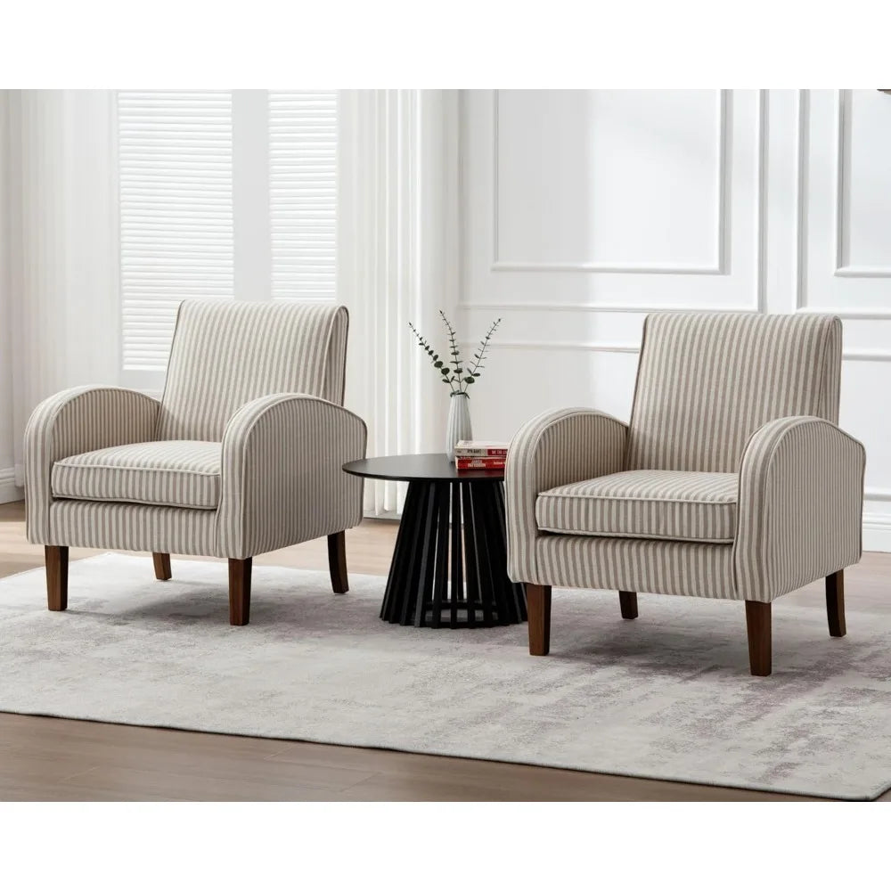 Farmhouse striped Accent Armchair