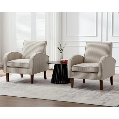 Farmhouse striped Accent Armchair