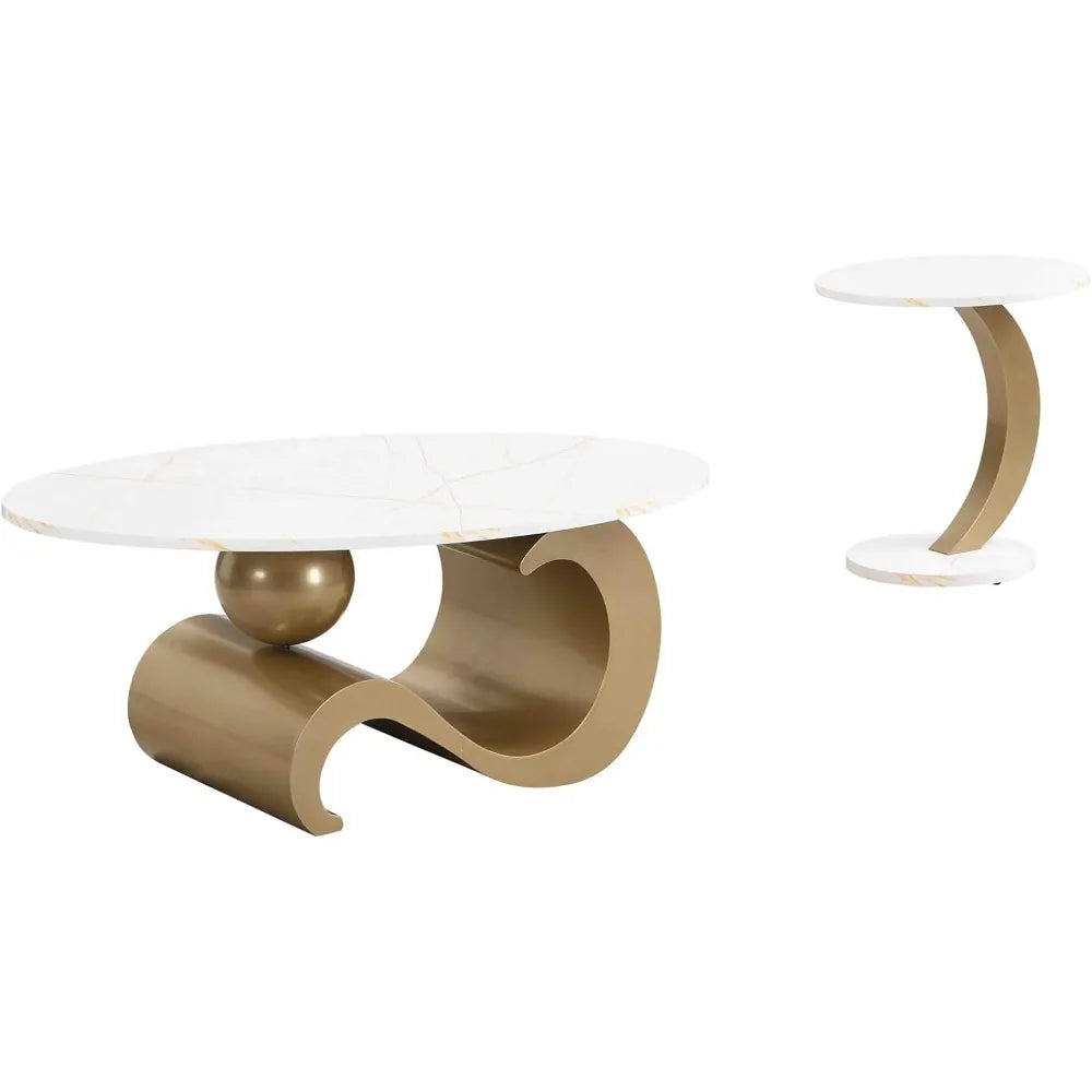 Modern Nest Coffee Table, Oval Table Top