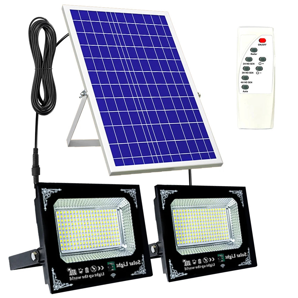 500W Led Solar Light High Bright 2 Head Flood Light