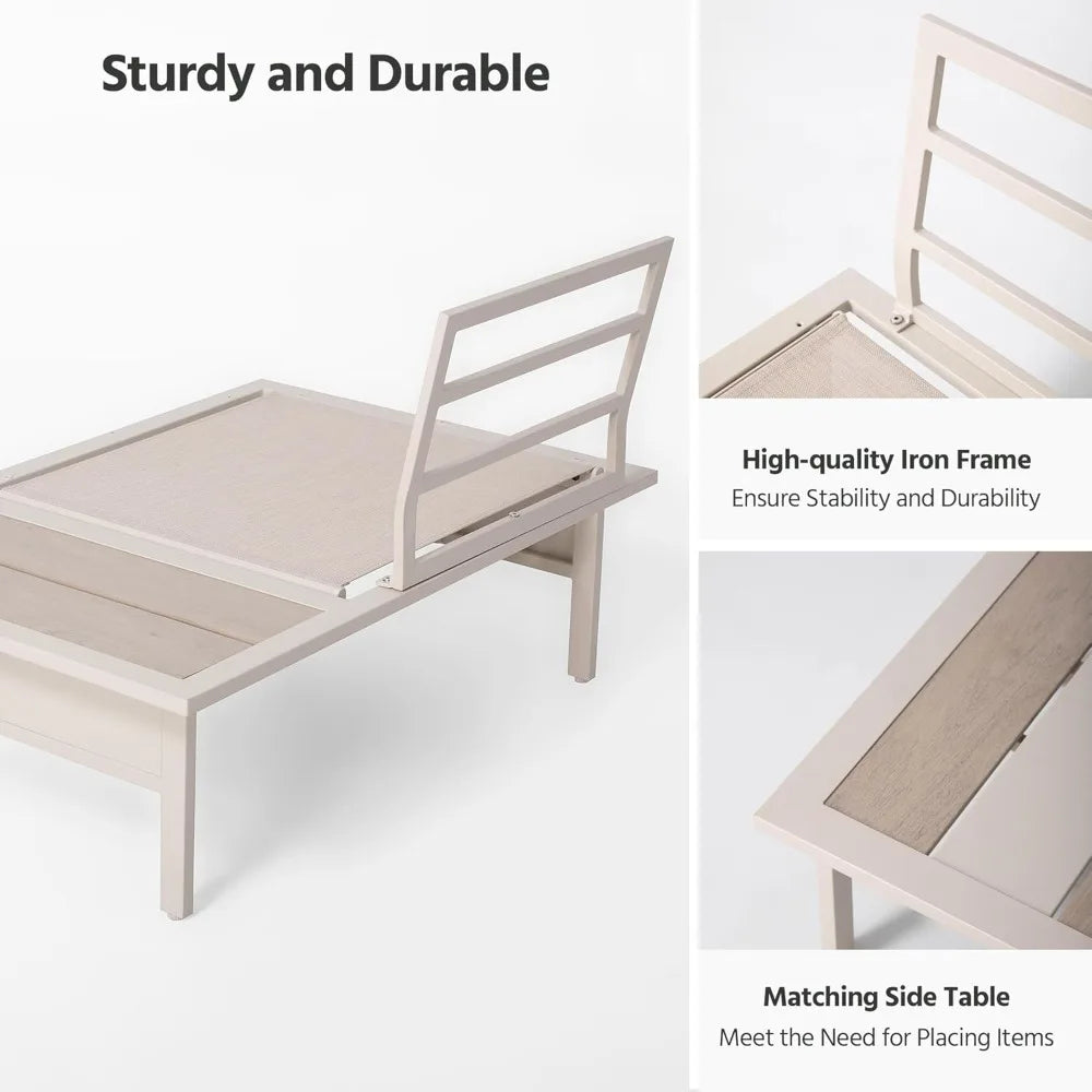 8 Pieces Patio Furniture Set, Outdoor Metal Frame