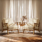 Wide Accent Chair Set of 2,Upholstered Mid Century Modern with Pillow