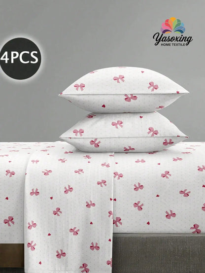 4-Piece Floral Microfiber Bedding Set