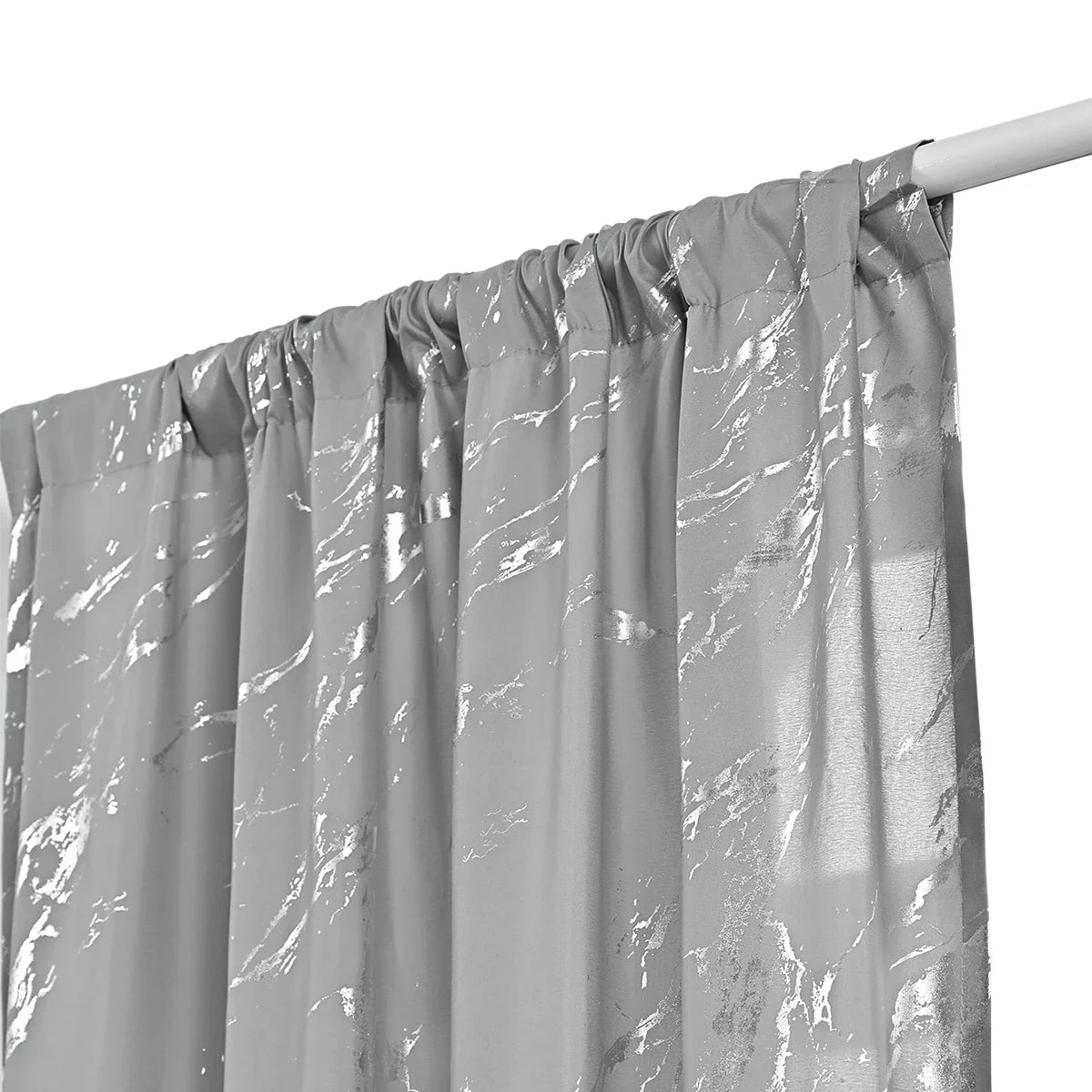 2pcs Luxury Marble Pattern Curtains with Rod Pocket, Blackout Curtains for Living Room, Bedroom, Home Decor, Window Curtains
