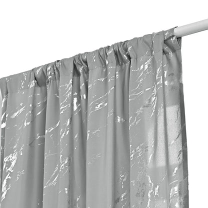 2pcs Luxury Marble Pattern Curtains with Rod Pocket, Blackout Curtains for Living Room, Bedroom, Home Decor, Window Curtains