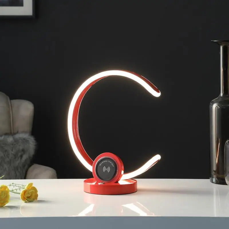 13.25" Modern C-Shaped LED Table Lamp