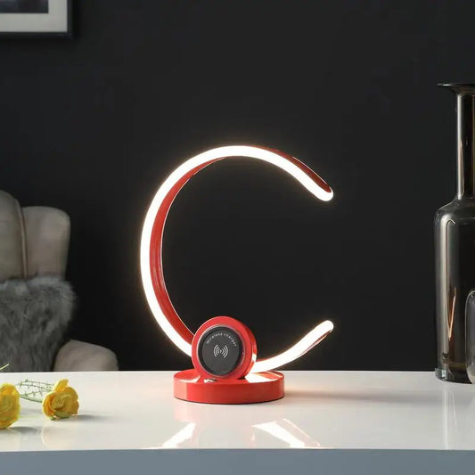 13.25" Modern C-Shaped LED Table Lamp