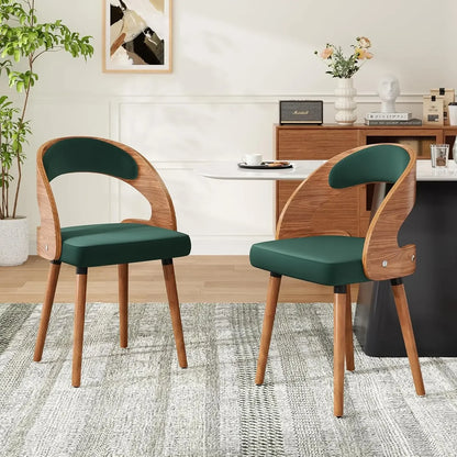 Modern Wood Dining Chairs Set of 4 Upholstered