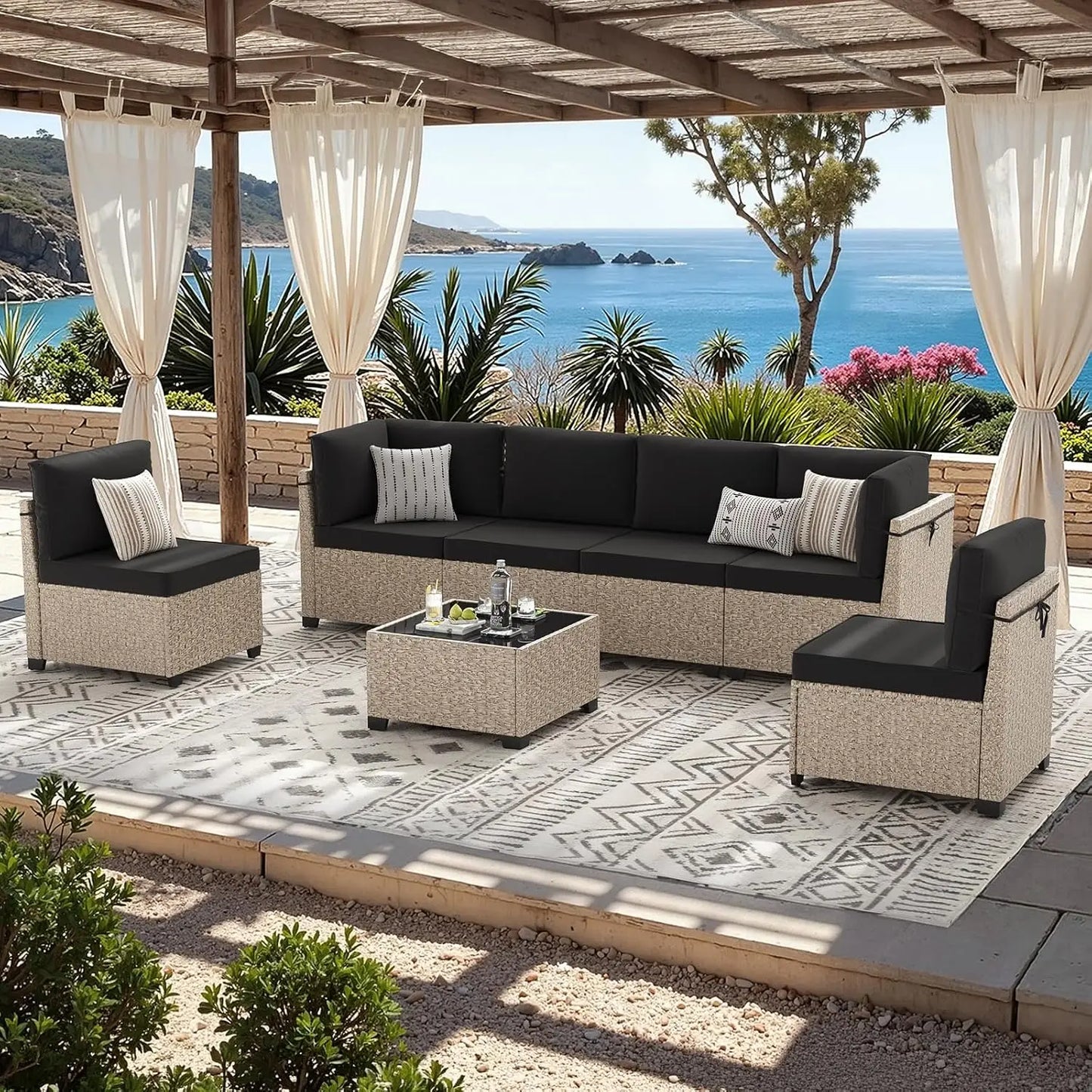 7-Piece Patio Furniture Set, Outdoor Sectional