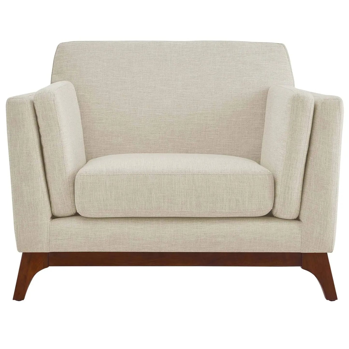 Mid-Century Upholstered Fabric Accent Arm Chair