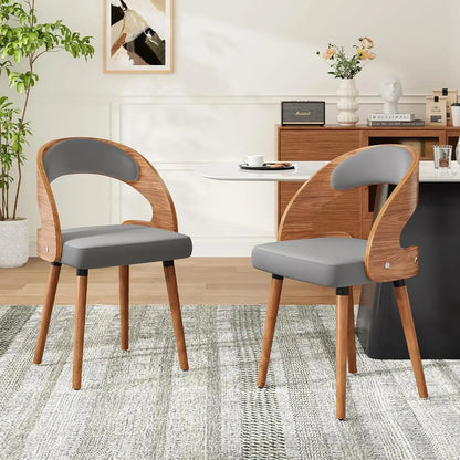 Modern Wood Dining Chairs Set of 4 Upholstered