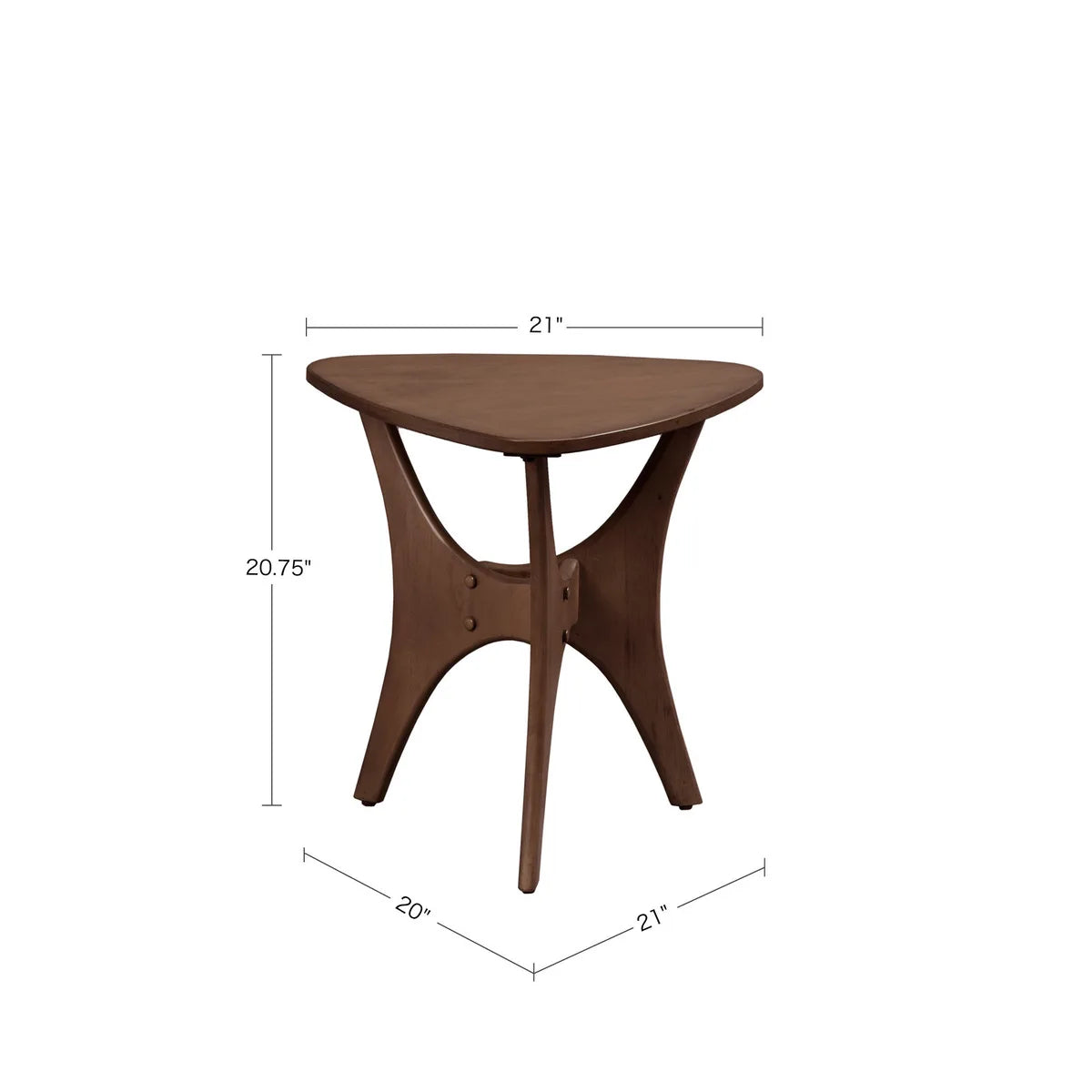 Rustic Wooden Small Triangular Side Table