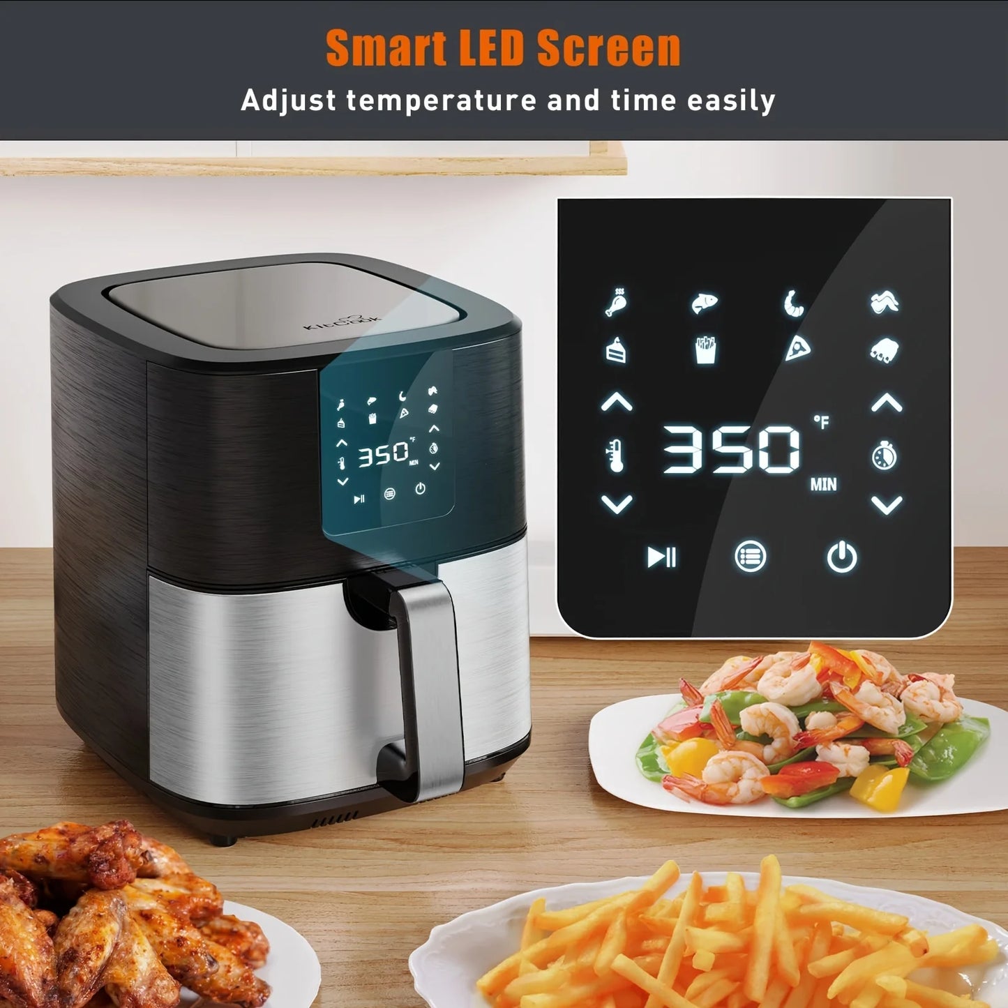Large, 1500W 7QT AirFryer Cooker