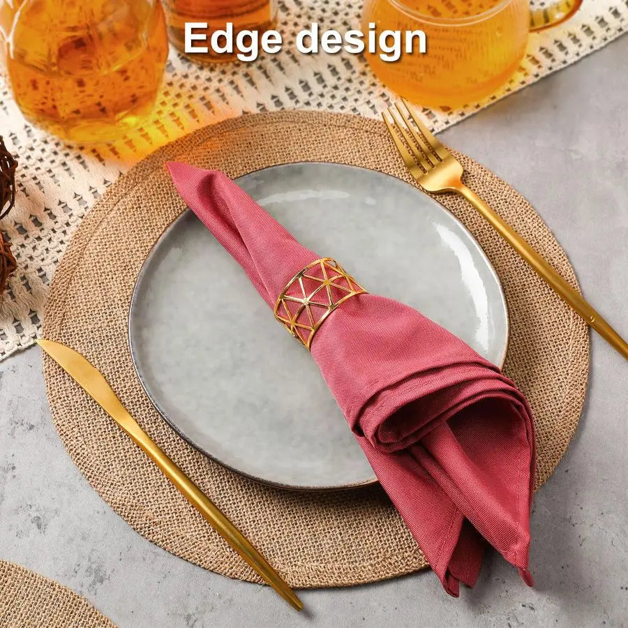 Set of 48 Round Burlap Placemats Bulk Burlap Farmhouse Placemats Set Heat Resistant Table Mats Circle Jute Charger Place Mats fo