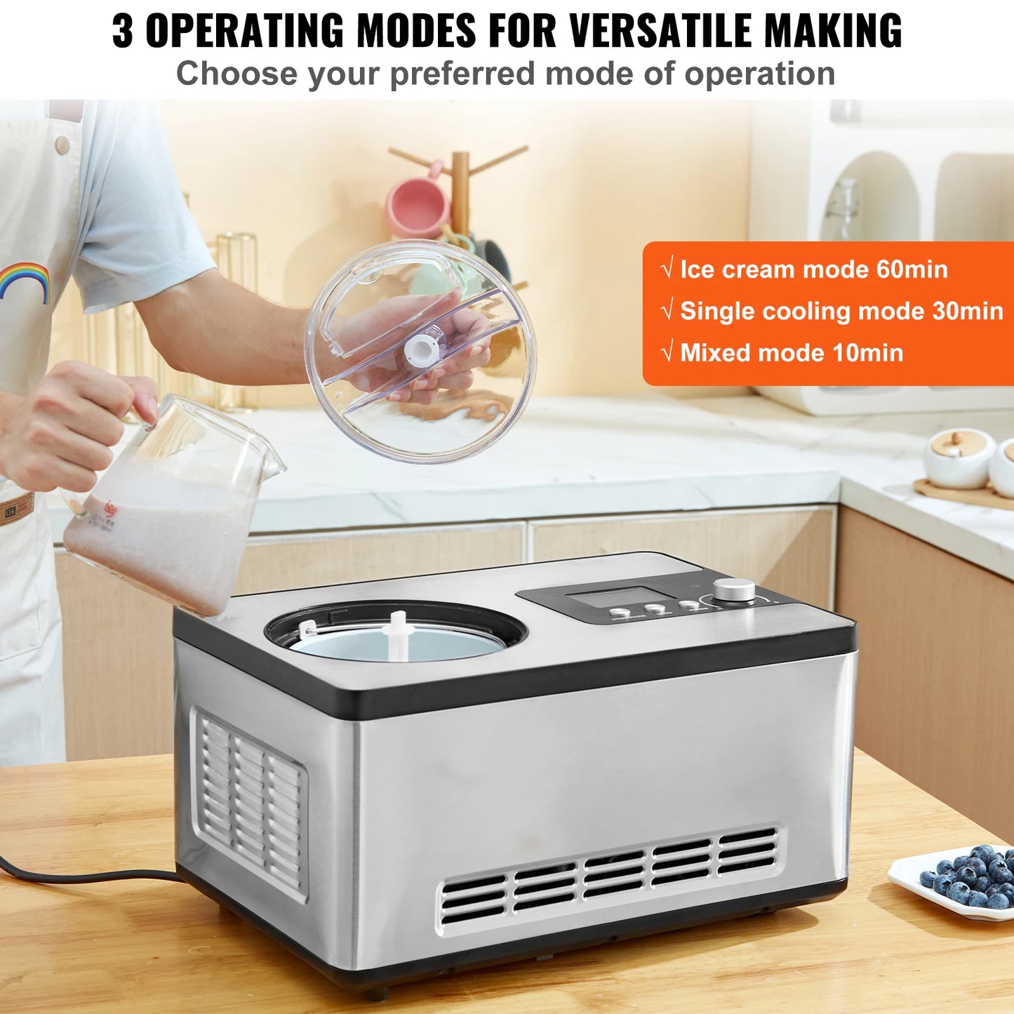 Automatic Ice Cream Maker with Built-in Compressor 2