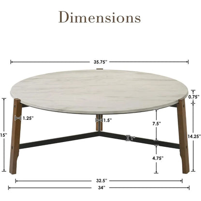 YO Round Coffee Table, 36” Wooden
