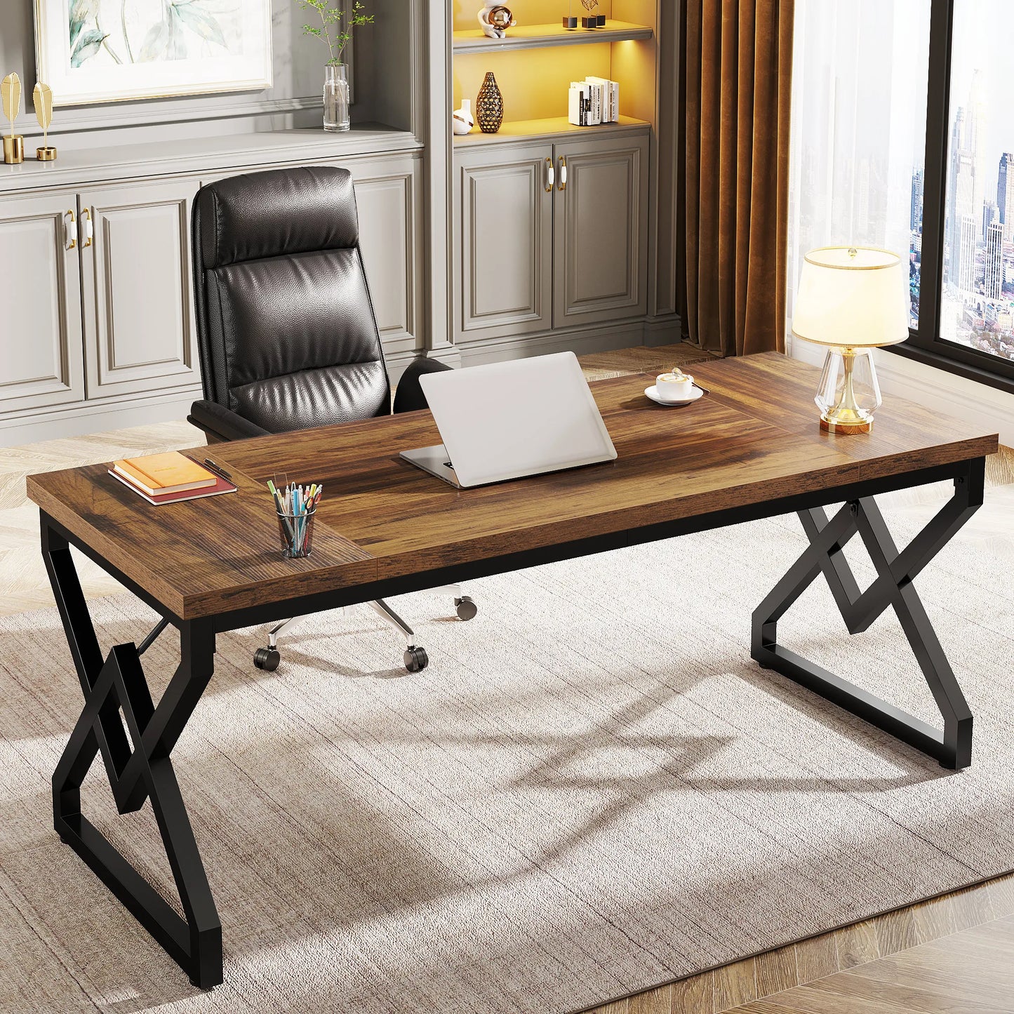Tribesigns 63" Large Industrial Executive Desk