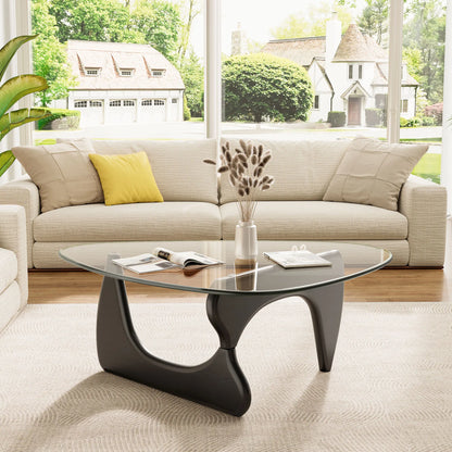 Mid Century Triangle Glass Coffee Table