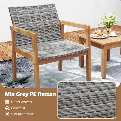 3 Pieces Patio Furniture Set, with Chairs & Coffee Table
