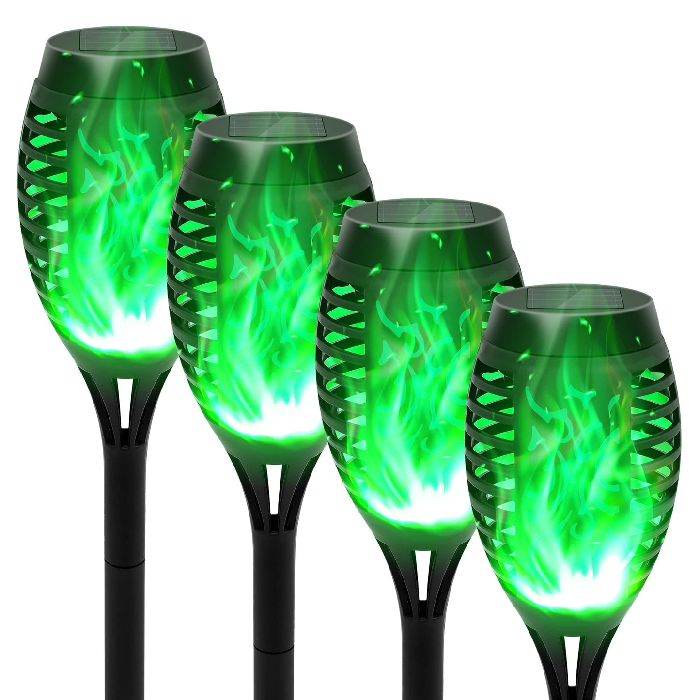 Green Solar Flame Light Outdoor with Flickering Flame