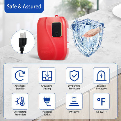 3000W Instant Water Heater 68-122℉ Kitchen Mini