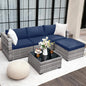 5 Piece Patio Furniture Set, Wicker