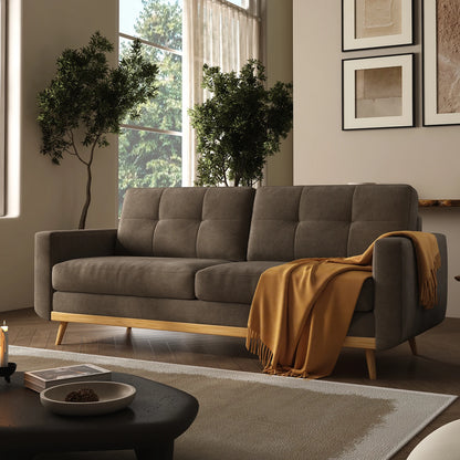 67.7-inch Mid-Century Modern Loveseat Sofa with Wooden Legs