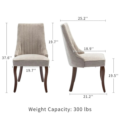 Velvet Upholstered Dining Chairs Set of 6 Mid Century Wood Legs