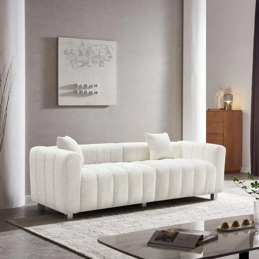 87.4'' Modern 3-Seater Sofa Bubble Couch, Velvet