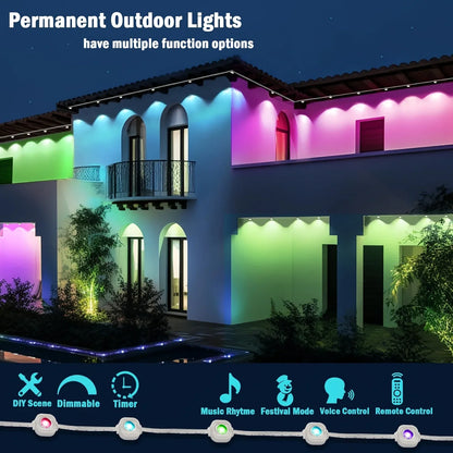 Eaves Lights Permanent Outdoor LED Light String Strip