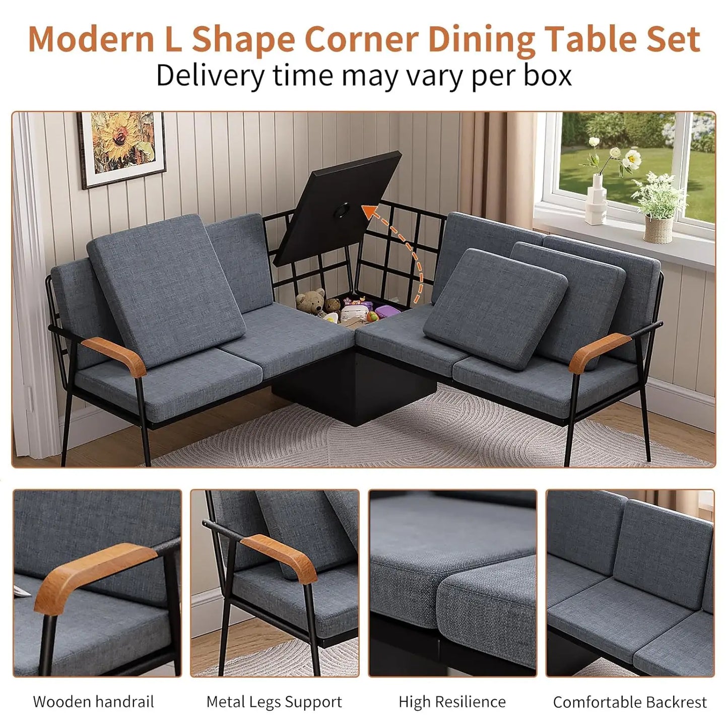 Corner Dining Set Folding Table 3pc, Customized