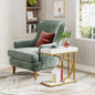 White Gold  C Shaped, Modern Small Side Table
