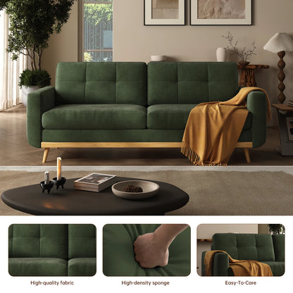 67.7-inch Mid-Century Modern Loveseat Sofa with Wooden Legs