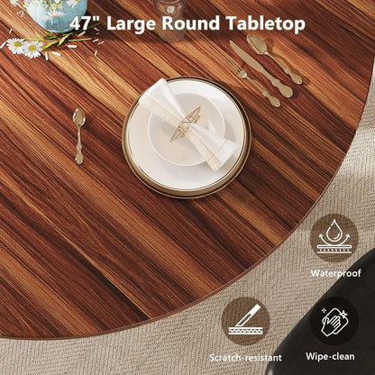 Round Dining Table for 4-6, Kitchen Table