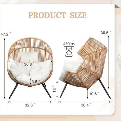 Outdoor Wicker Egg Lounge Chair for Outdoor