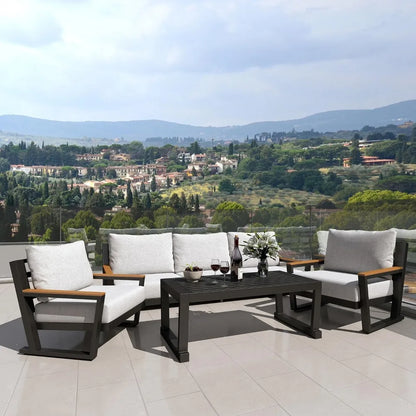 Aluminum Outdoor Furniture with Coffee Table,5 Seats Patio Furniture Set