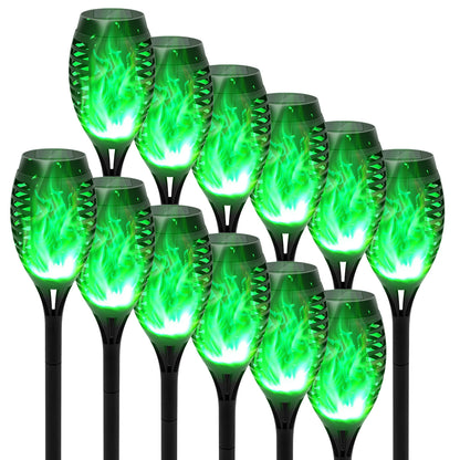 Green Solar Flame Light Outdoor with Flickering Flame