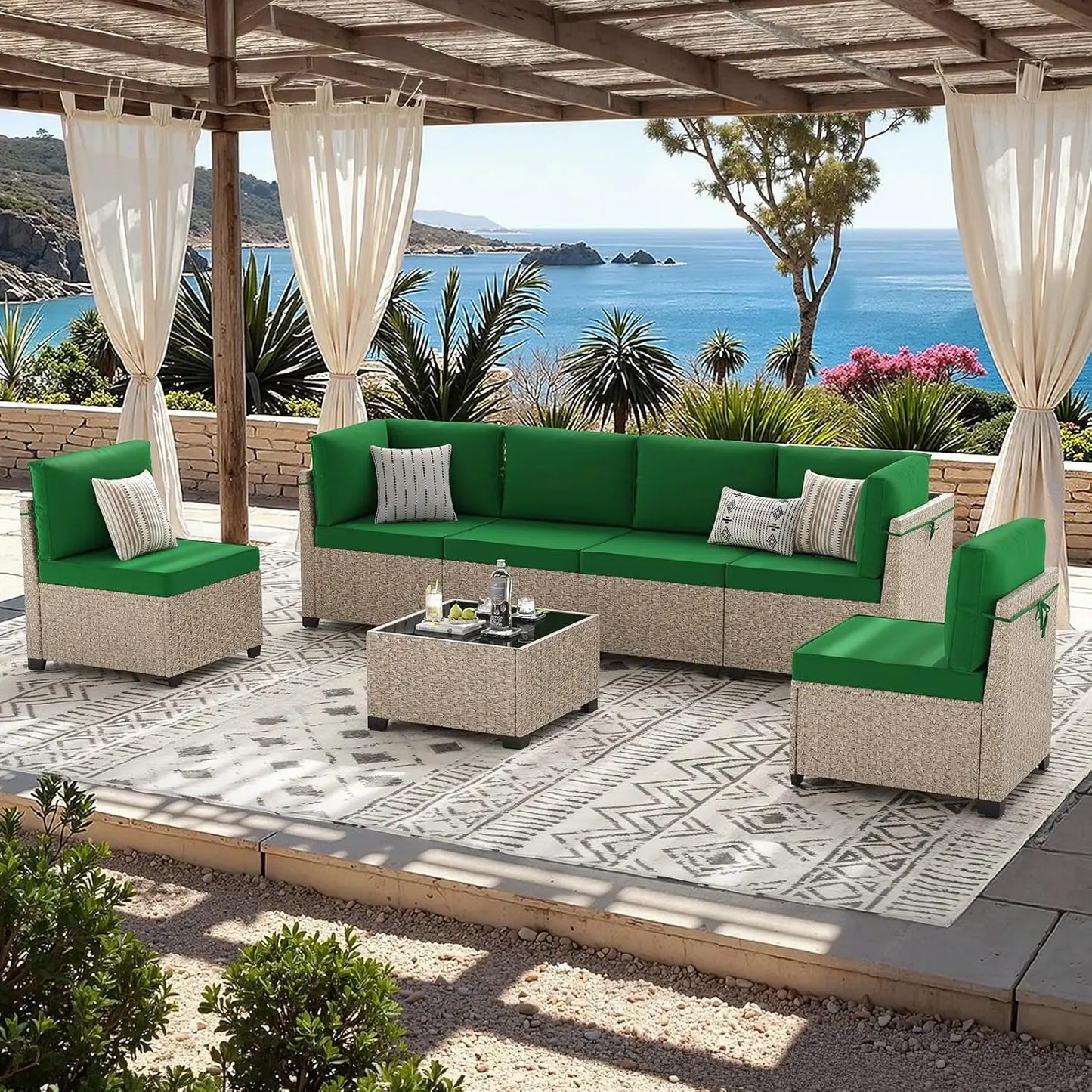 7-Piece Patio Furniture Set, Outdoor Sectional