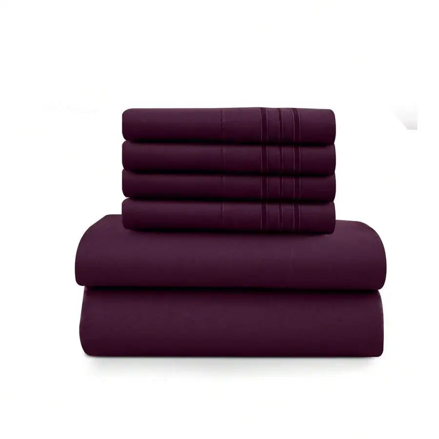 6-Piece Embroidered Bed Sheet Set