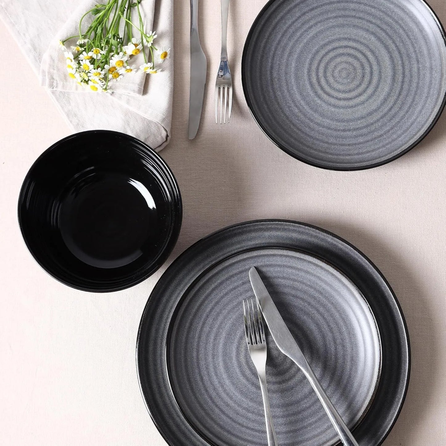Ceramic Tableware Set12 Piece Stone Dinnerware Set