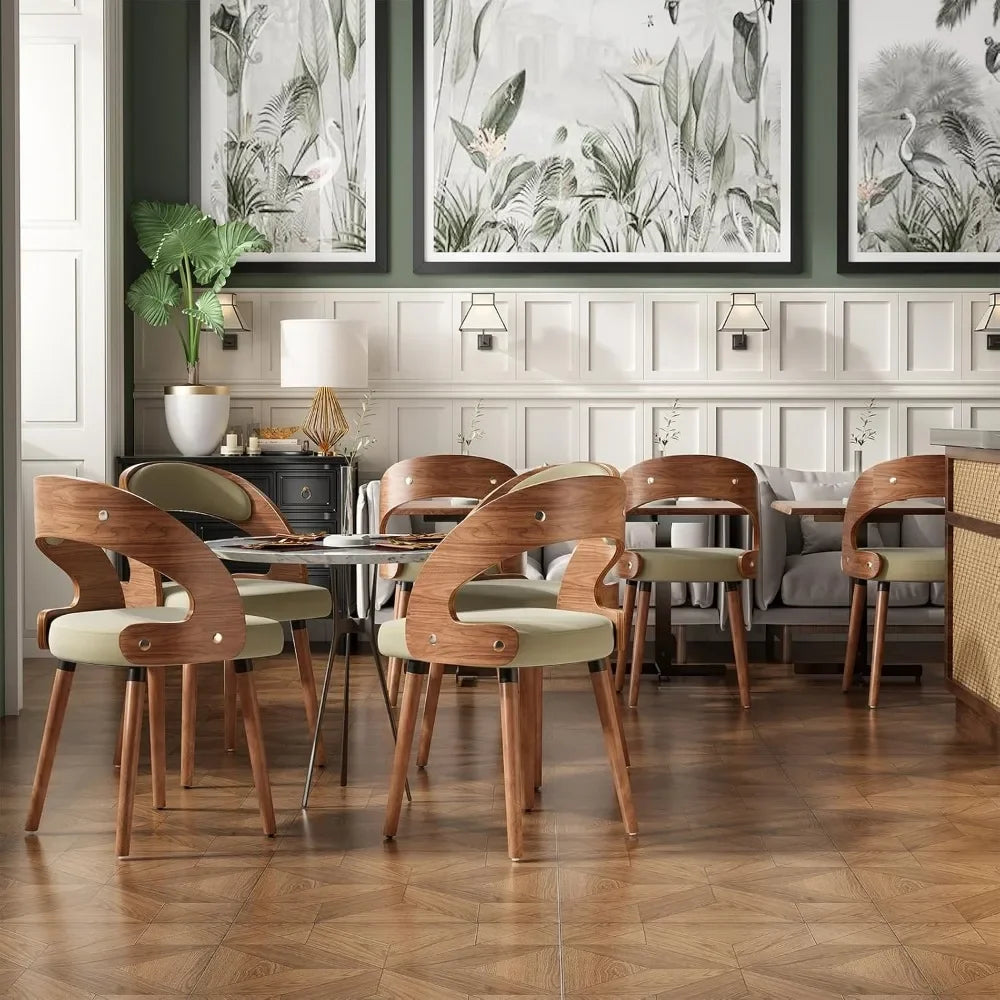 Modern Wood Dining Chairs Set of 4 Upholstered