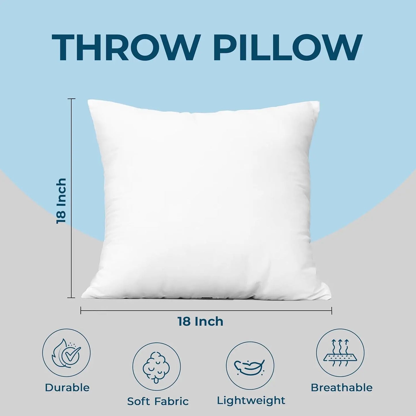 18x18 Throw Pillows Set of 4 White