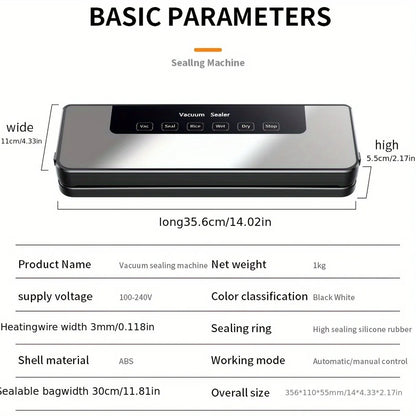 65Kpa Food Vacuum Sealer Machine with 20 Free Bags