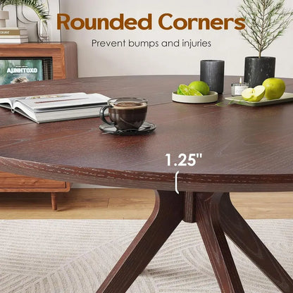 47.2" Solid Wood Round Dining Kitchen Table
