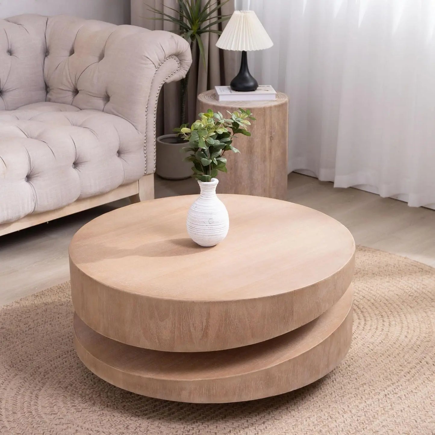 Round Coffee Table, Natural
