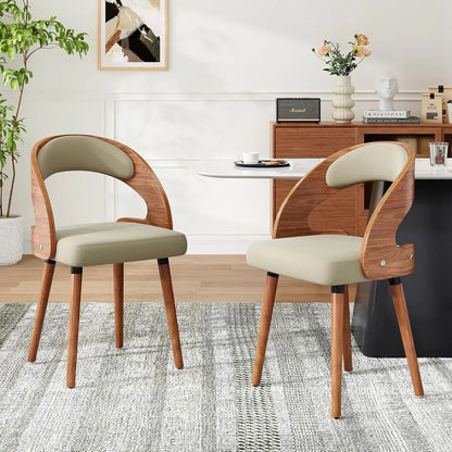 Modern Wood Dining Chairs Set of 4 Upholstered