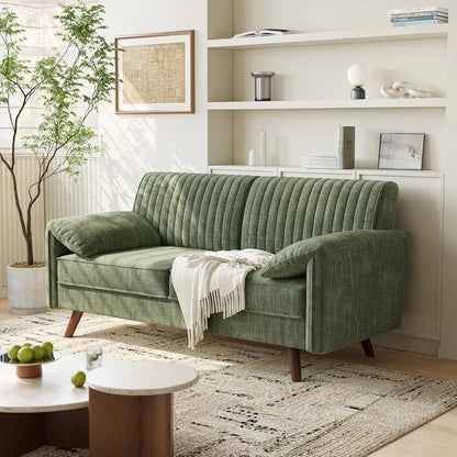 64.5" Loveseat Sofa, Chenille, with Padded Arms